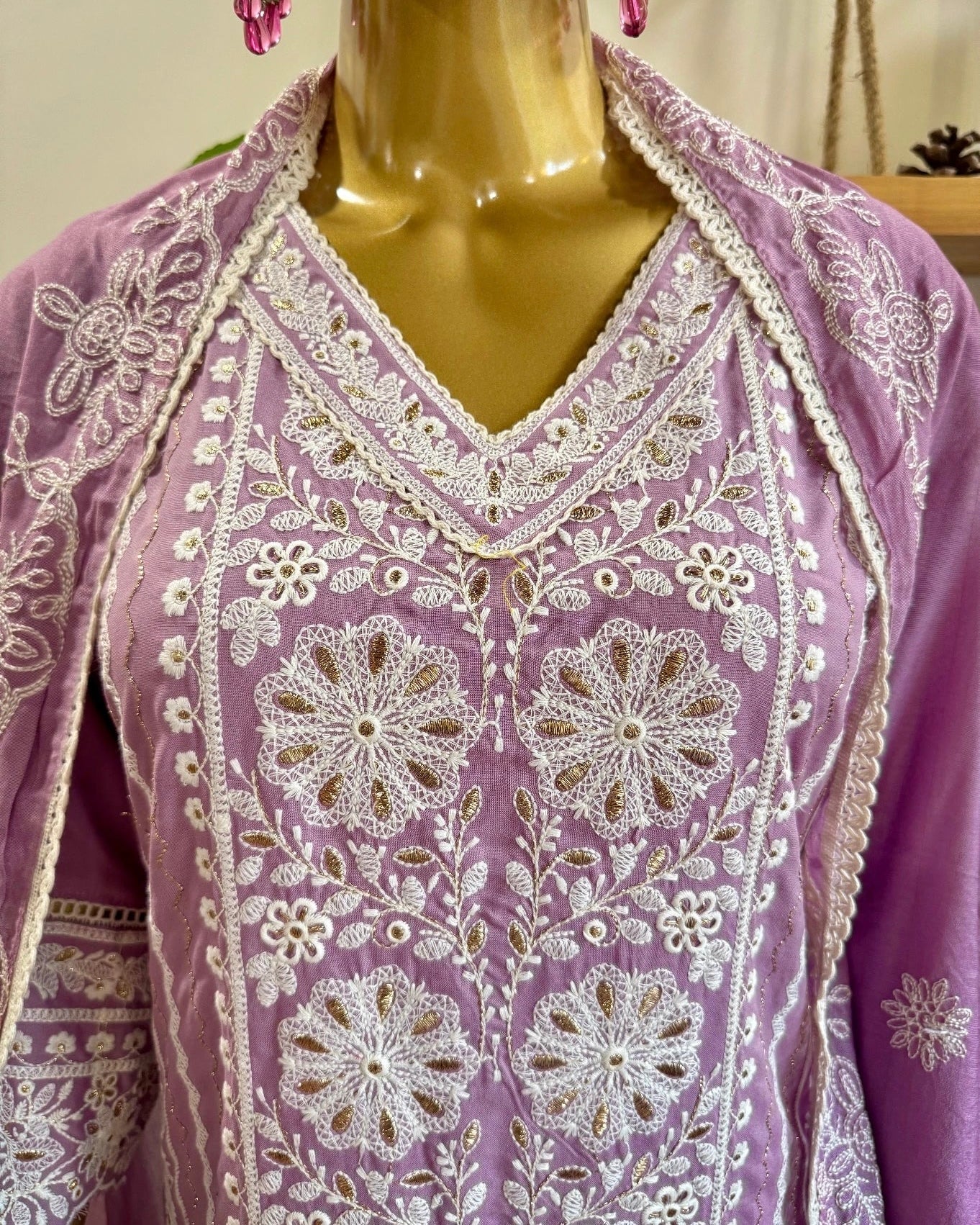 Gaurika Lavender Cotton Kurta Set - Param Iqbal
