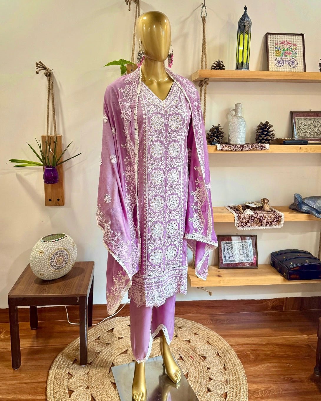 Gaurika Lavender Cotton Kurta Set - Param Iqbal