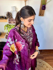 Gayathri Purple Vatican Silk Kurta Set - Param Iqbal