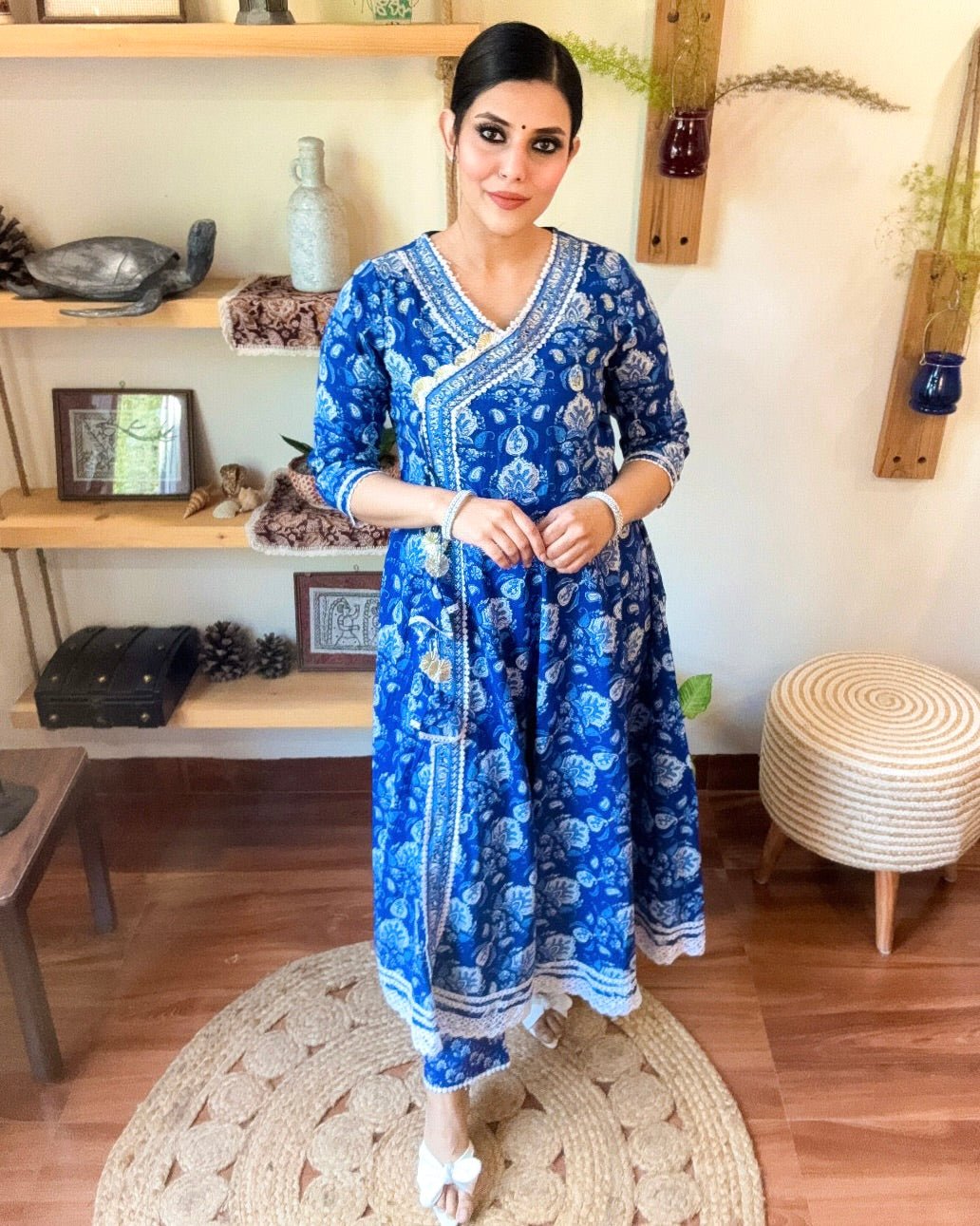 Gulbano Blue Cotton Kurta Set - Param Iqbal
