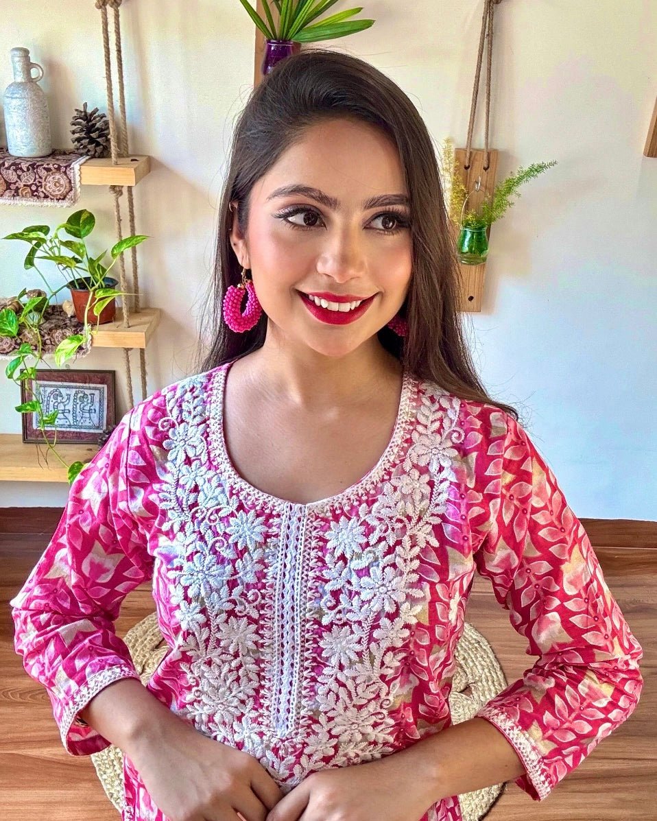 Gulrukh Pink Cotton Suit - Param Iqbal