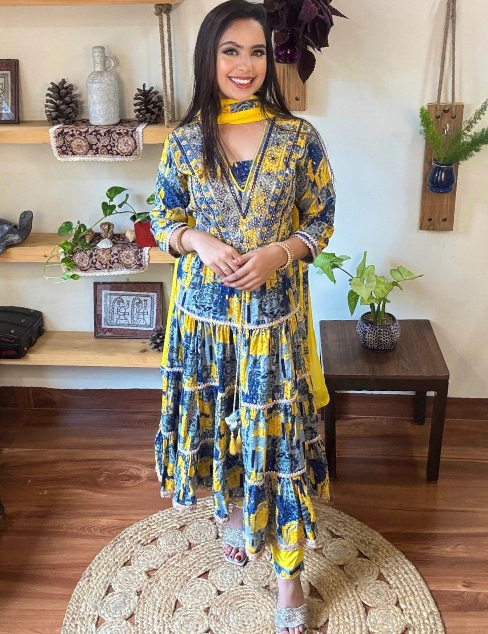 Hina Blue Cotton Kurta Set - Param Iqbal