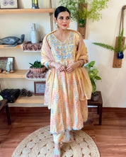 Imara Pastel Yellow Cotton Kurta Set - Param Iqbal