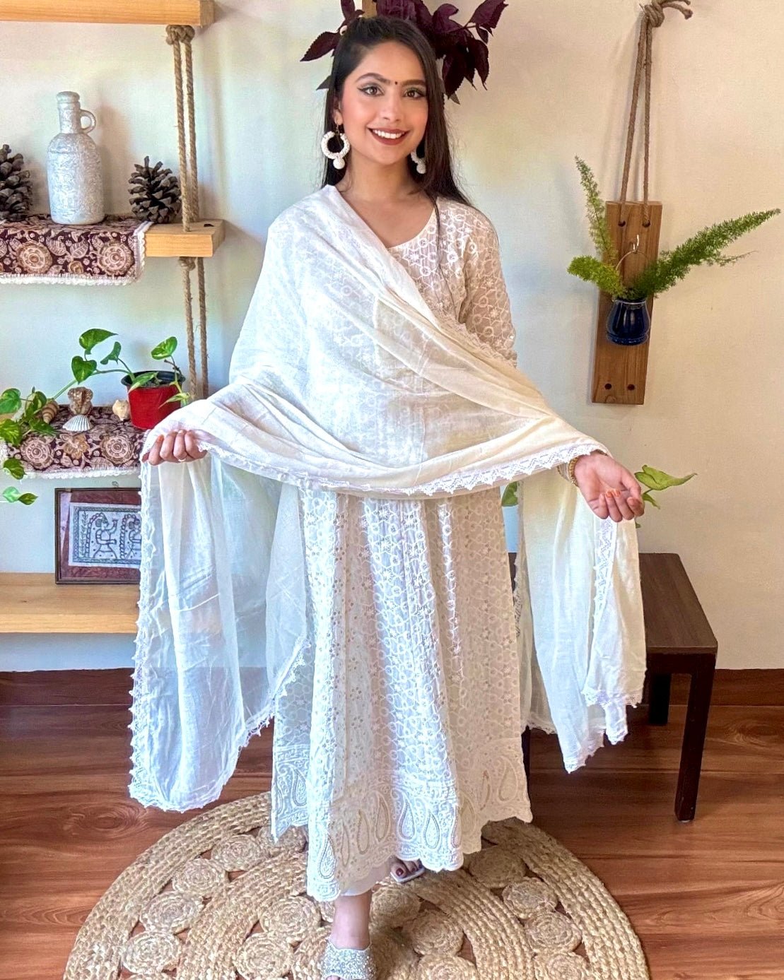 Jannat White Cotton Kurta Set - Param Iqbal