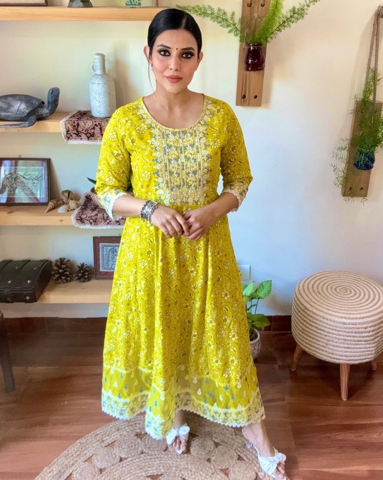 Leela Lime Green Cotton Suit - Param Iqbal