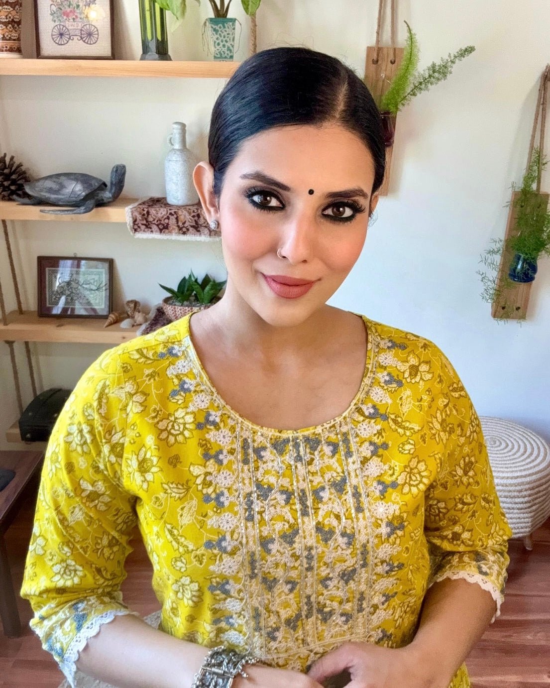 Leela Lime Green Cotton Suit - Param Iqbal