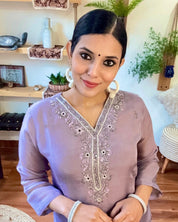 Leila Lavender Organza Kurta Set - Param Iqbal