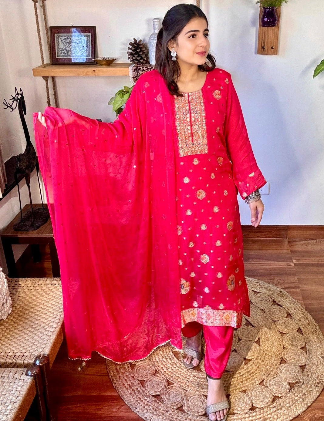 Lekha Pink Organza Kurta Set - Param Iqbal
