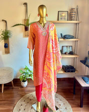 Mahira Orange Organza Kurta Set - Param Iqbal