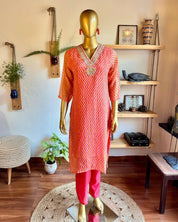 Mahira Orange Organza Kurta Set - Param Iqbal