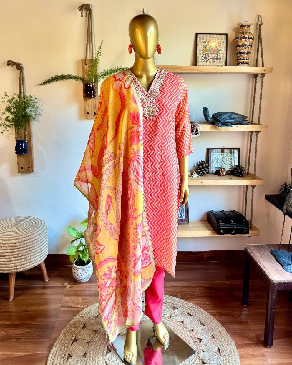 Mahira Orange Organza Kurta Set - Param Iqbal