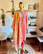 Mahira Orange Organza Kurta Set - Param Iqbal