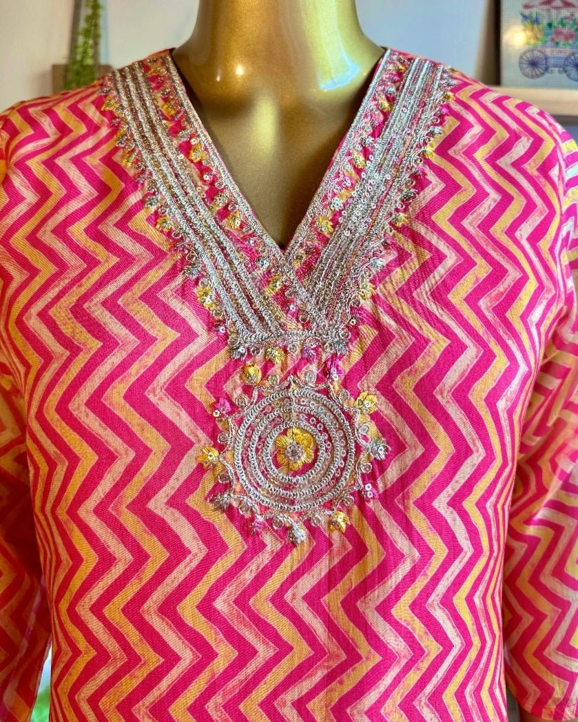 Mahira Orange Organza Kurta Set - Param Iqbal