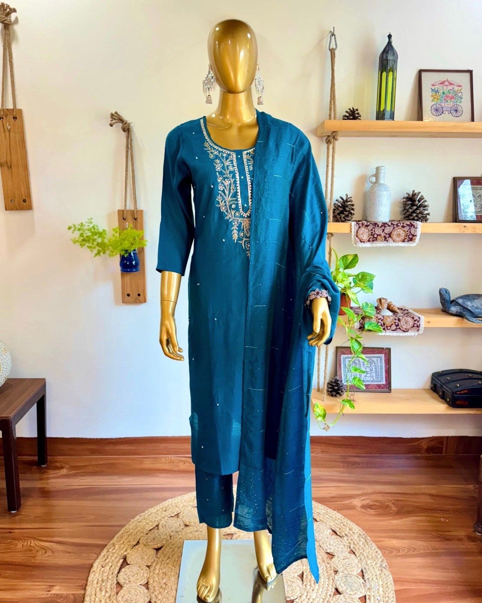 Mira Blue Silk Kurta Set - Param Iqbal
