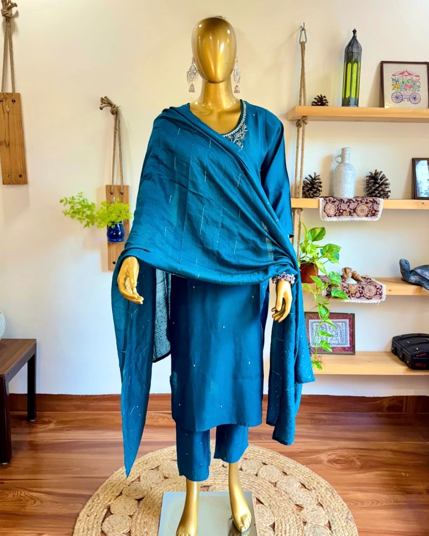 Mira Blue Silk Kurta Set - Param Iqbal