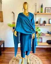 Mira Blue Silk Kurta Set - Param Iqbal