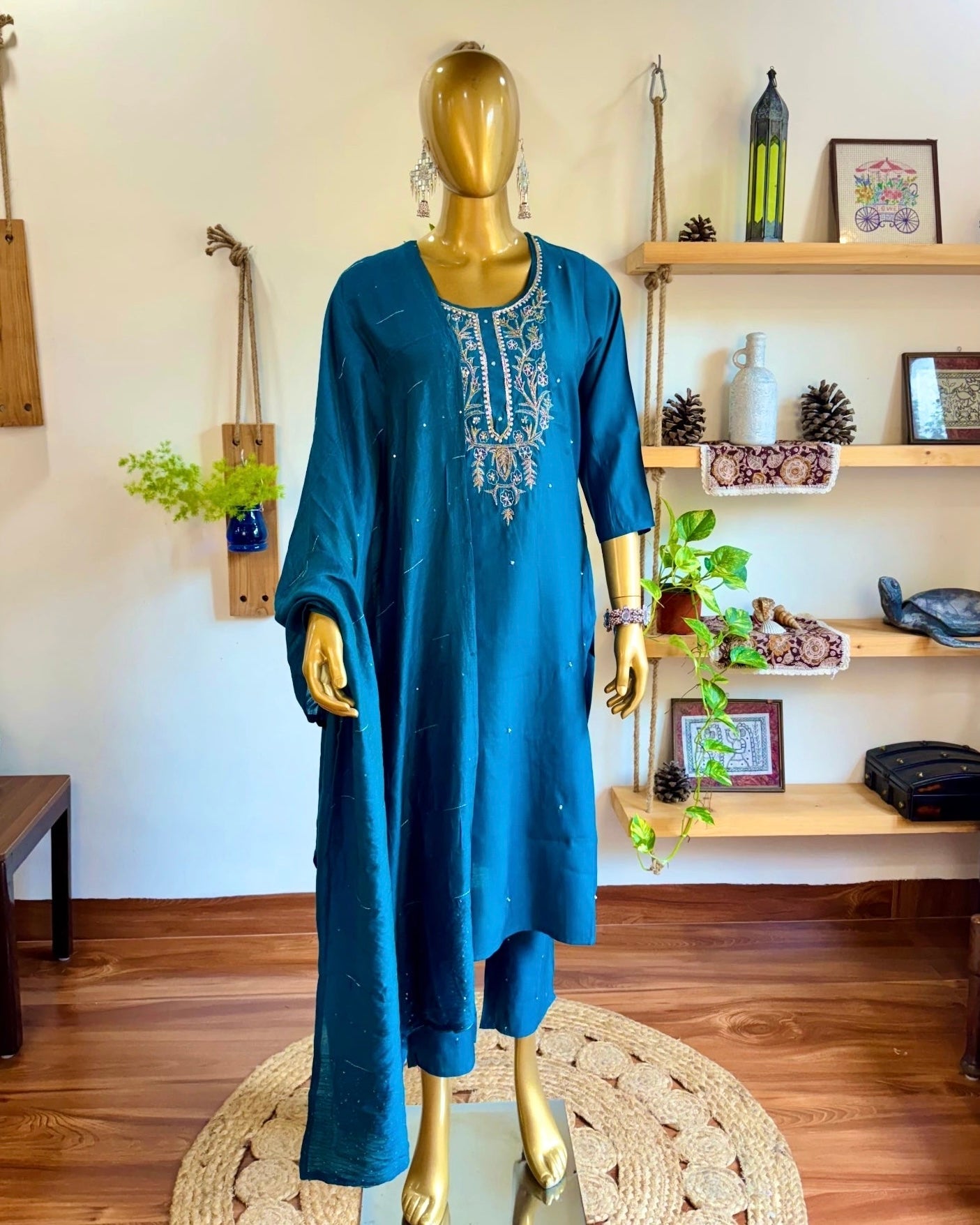 Mira Blue Silk Kurta Set - Param Iqbal