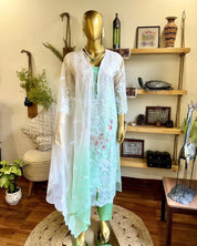Mumtaz Green Organza Kurta Set - Param Iqbal