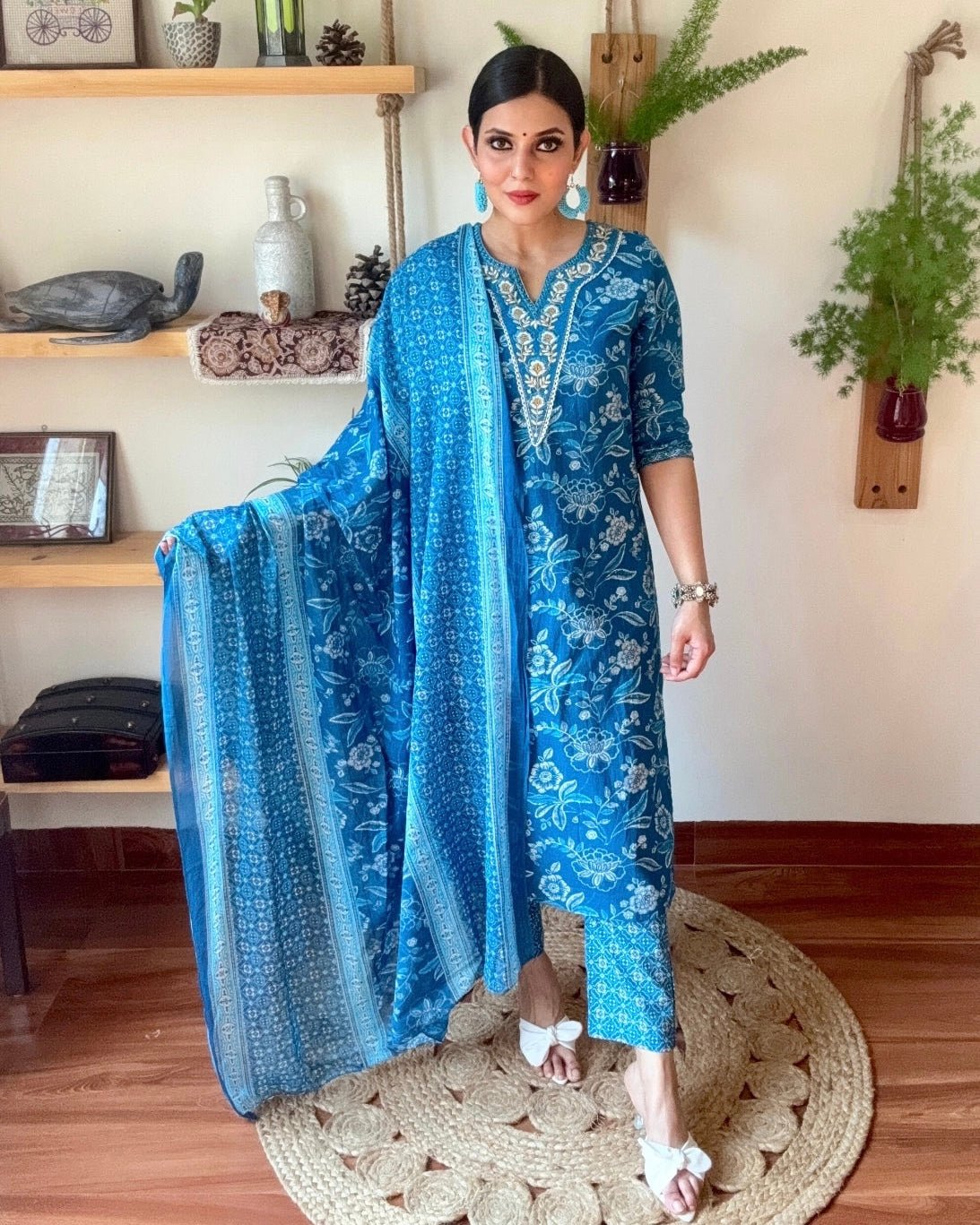 Nimat Blue Cotton Kurta Set - Param Iqbal