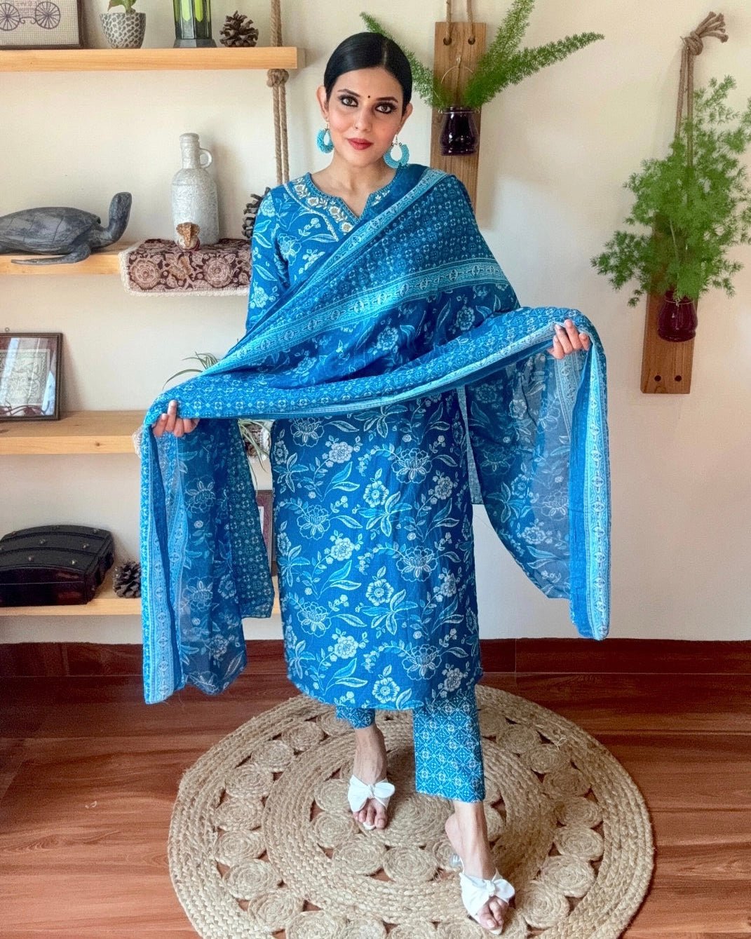 Nimat Blue Cotton Kurta Set - Param Iqbal