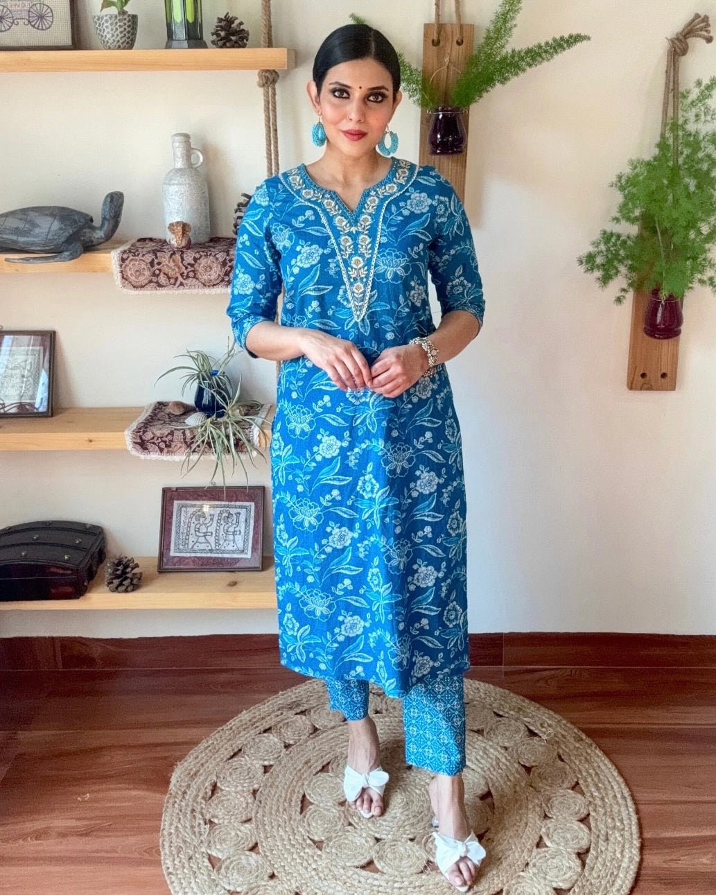 Nimat Blue Cotton Kurta Set - Param Iqbal