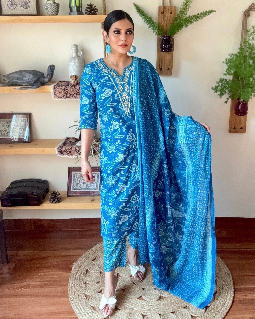 Nimat Blue Cotton Kurta Set - Param Iqbal