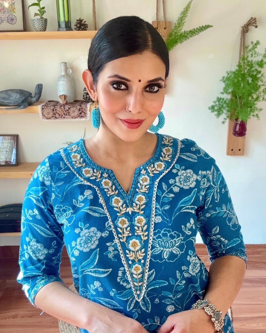 Nimat Blue Cotton Kurta Set - Param Iqbal