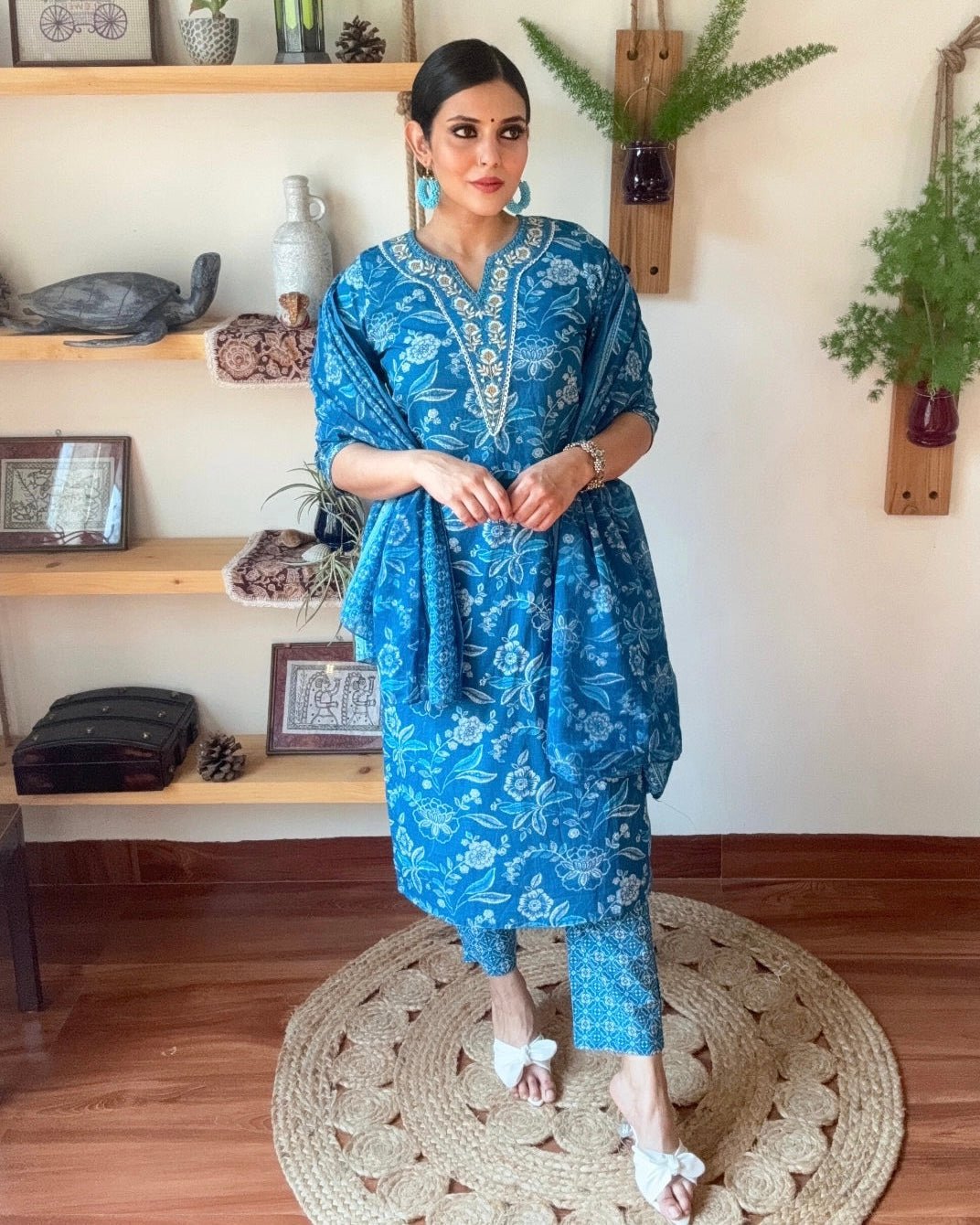 Nimat Blue Cotton Kurta Set - Param Iqbal