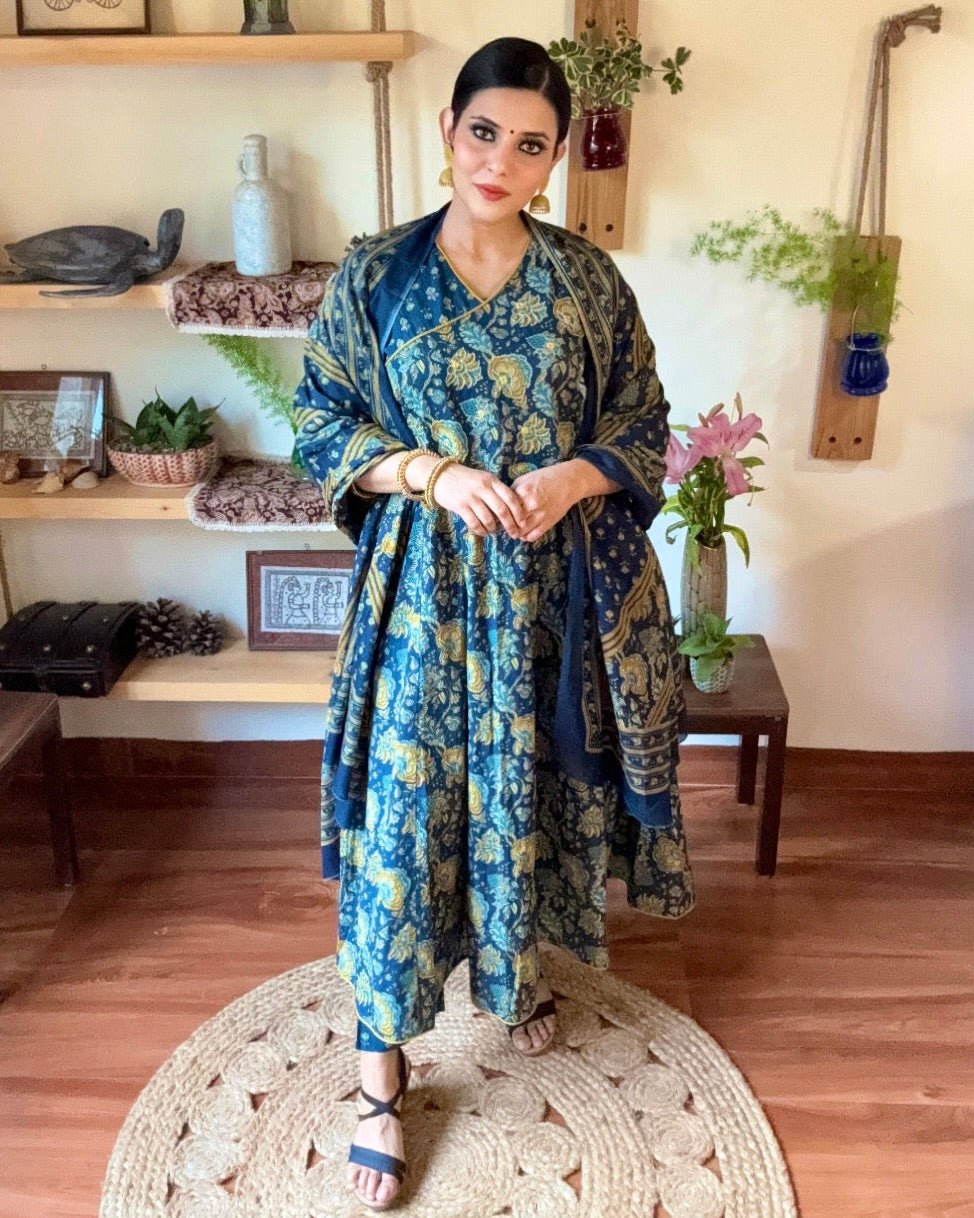 Pakeezah Blue Cotton Kurta Set - Param Iqbal