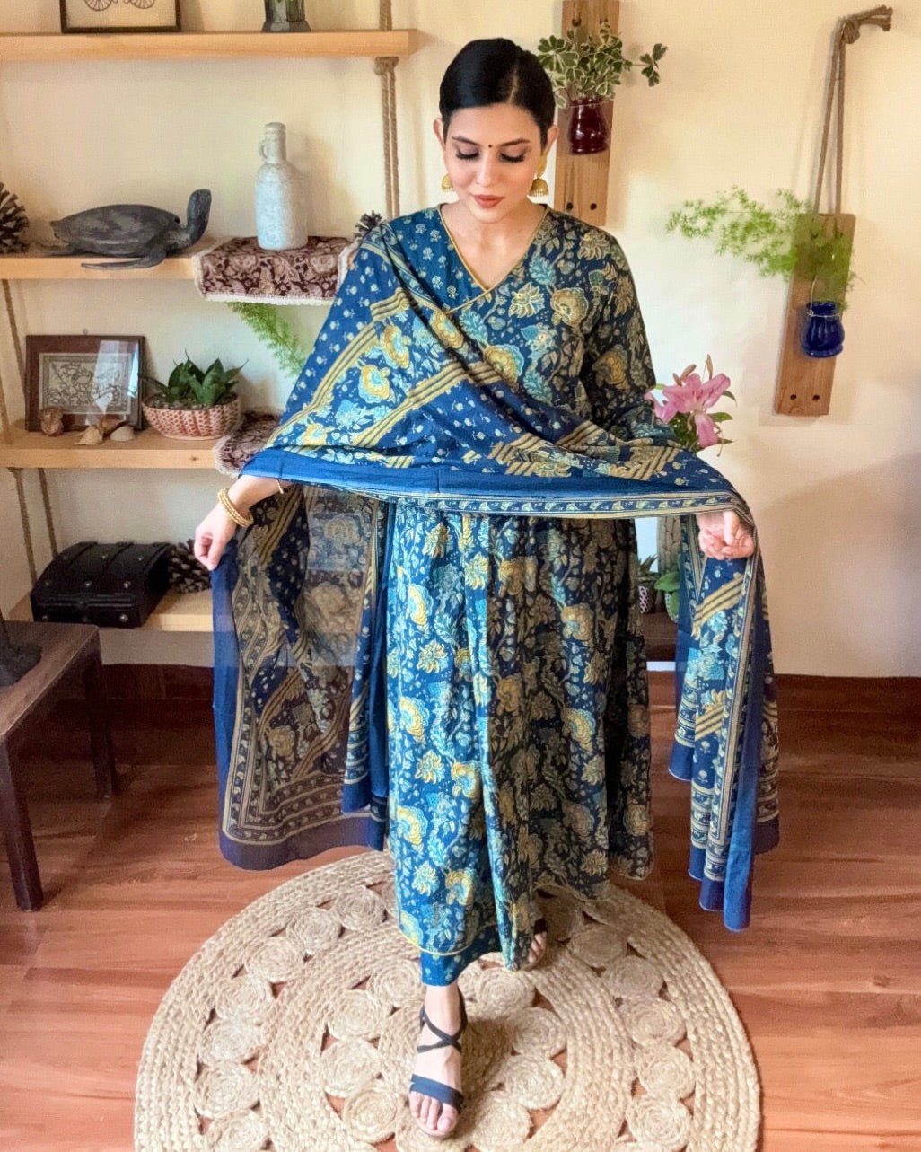 Pakeezah Blue Cotton Kurta Set - Param Iqbal