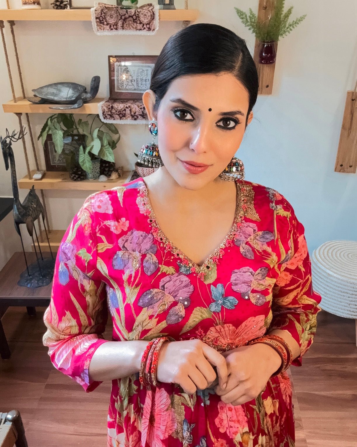 Rida Pink Chinnon Kurta Set - Param Iqbal