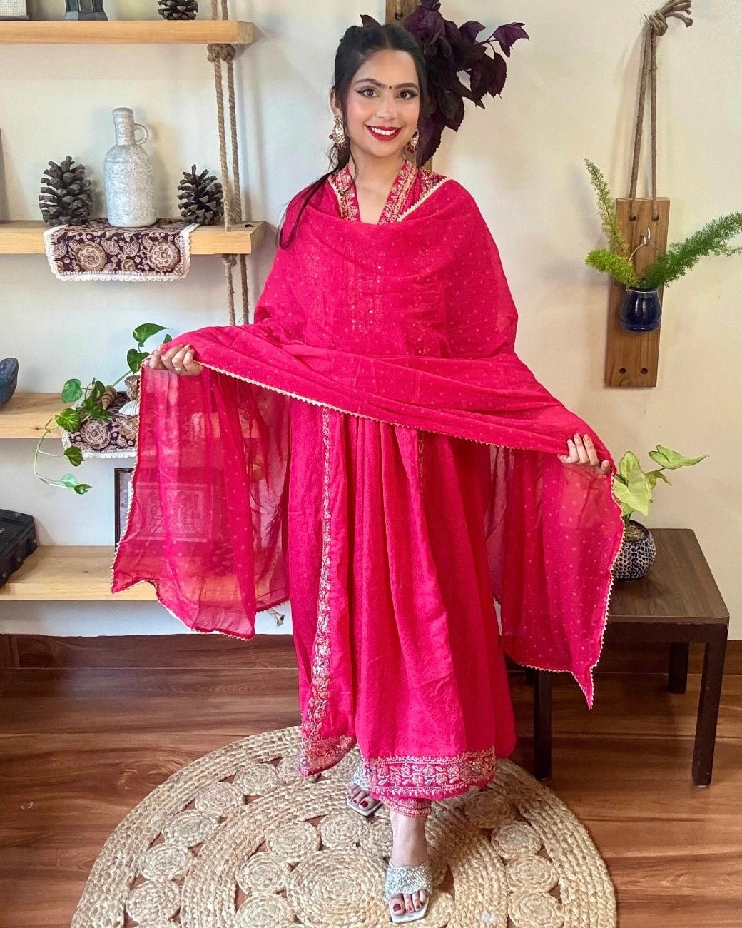 Rukhsar Ruby Pink Cotton Kurta Set - Param Iqbal