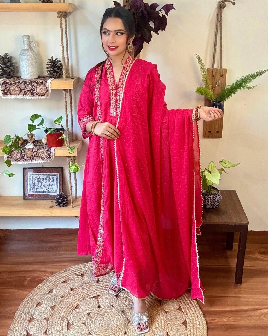 Rukhsar Ruby Pink Cotton Kurta Set - Param Iqbal