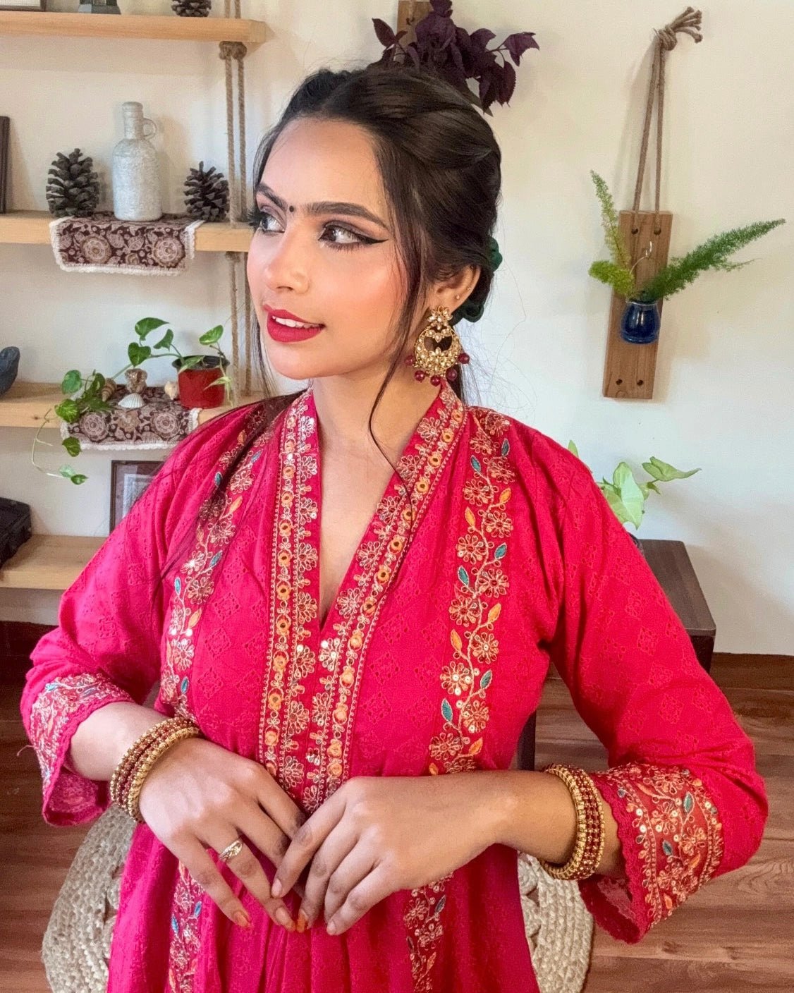Rukhsar Ruby Pink Cotton Kurta Set - Param Iqbal