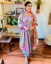 Sana Sky Blue Cotton Kurta Set - Param Iqbal