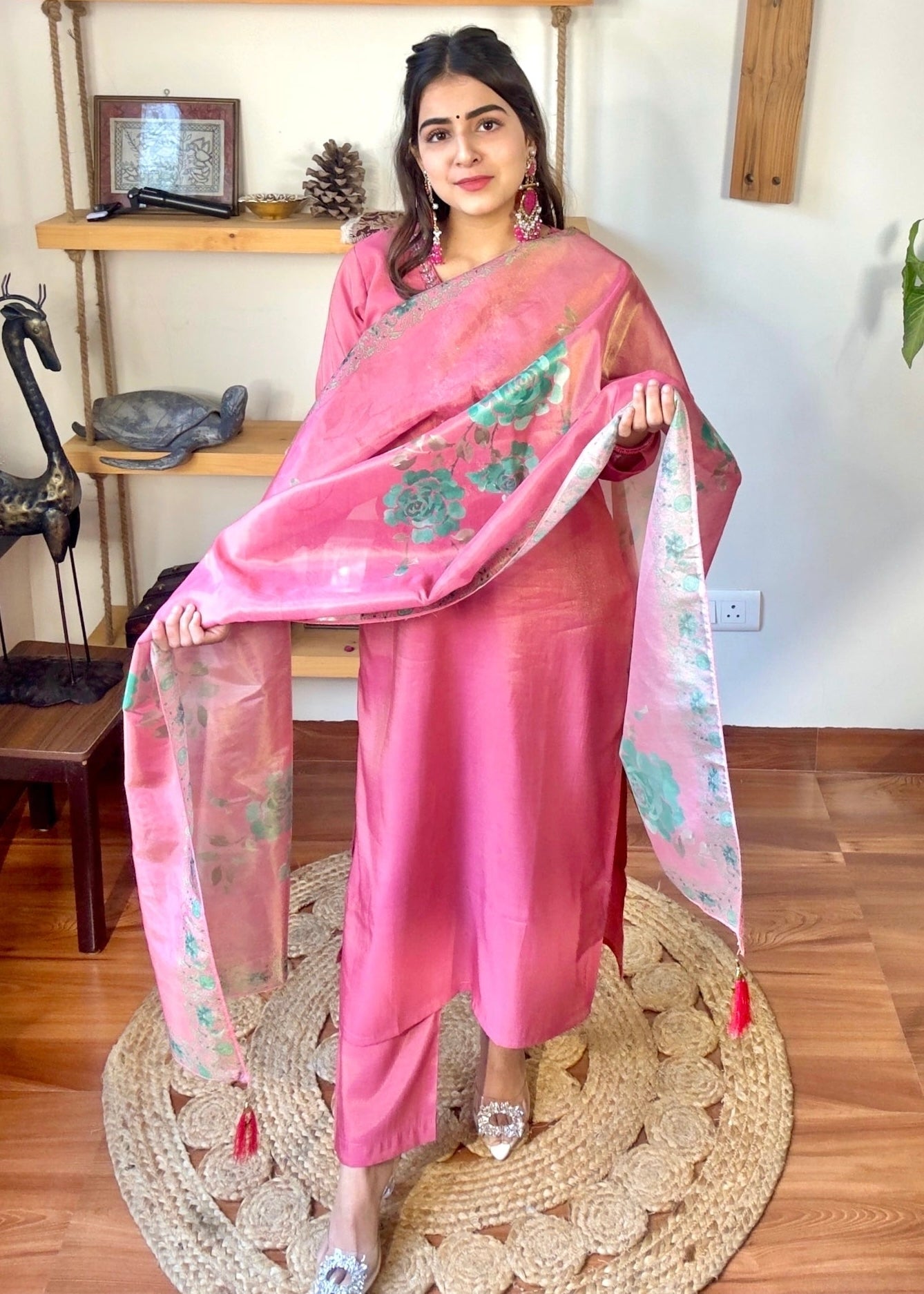 Shanaya Pink Shimmer Silk Kurta Set - Param Iqbal