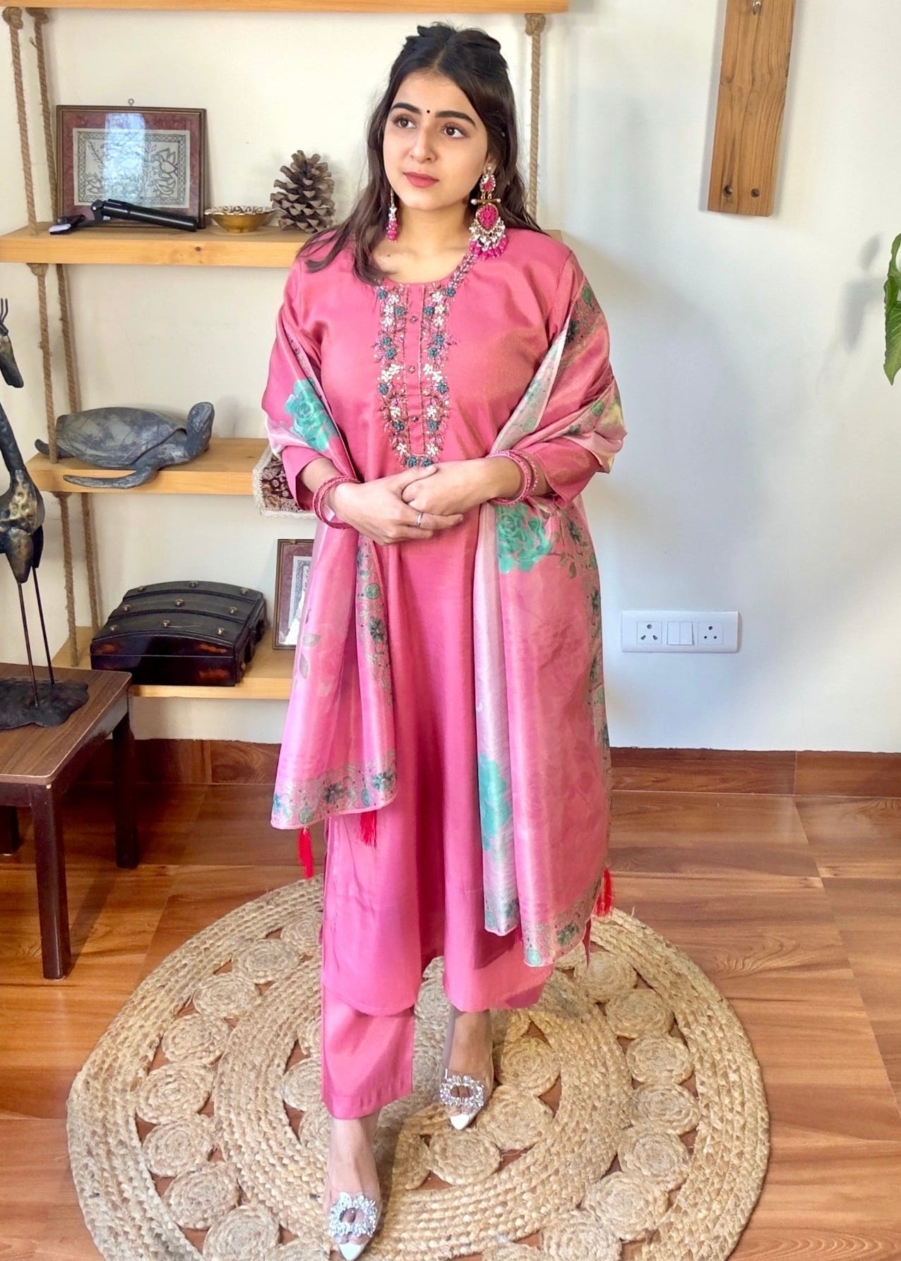 Shanaya Pink Shimmer Silk Kurta Set - Param Iqbal