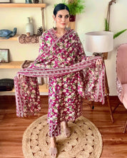 Shireen Pink Cotton Kurta Set - Param Iqbal