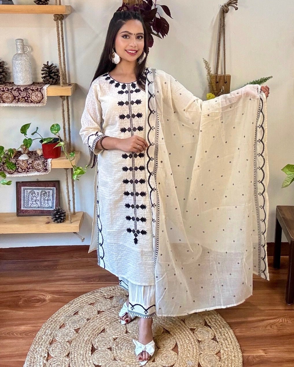 Sidra White Cotton Kurta Set - Param Iqbal