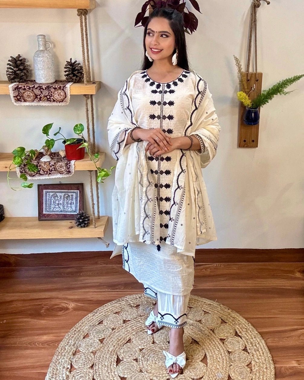 Sidra White Cotton Kurta Set - Param Iqbal