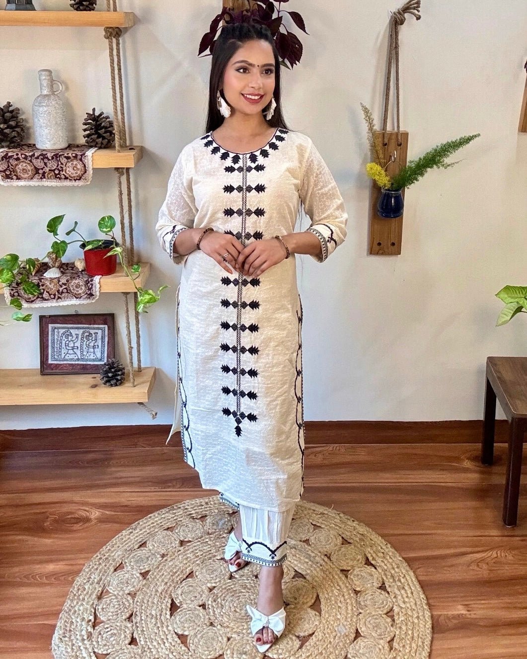 Sidra White Cotton Kurta Set - Param Iqbal