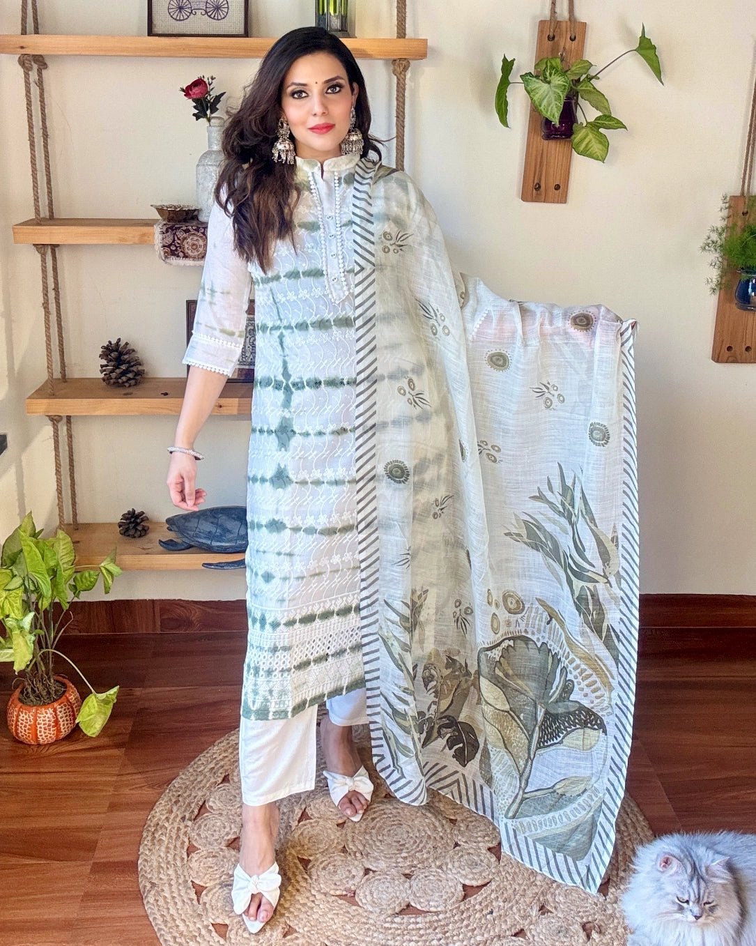 Tara White Cotton Kurta Set - Param Iqbal