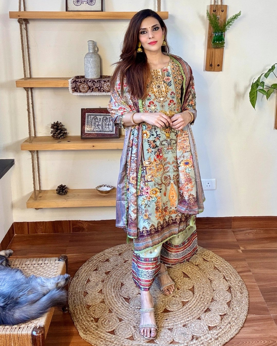 Umaiza Sea Green Crepe Kurta Set - Param Iqbal