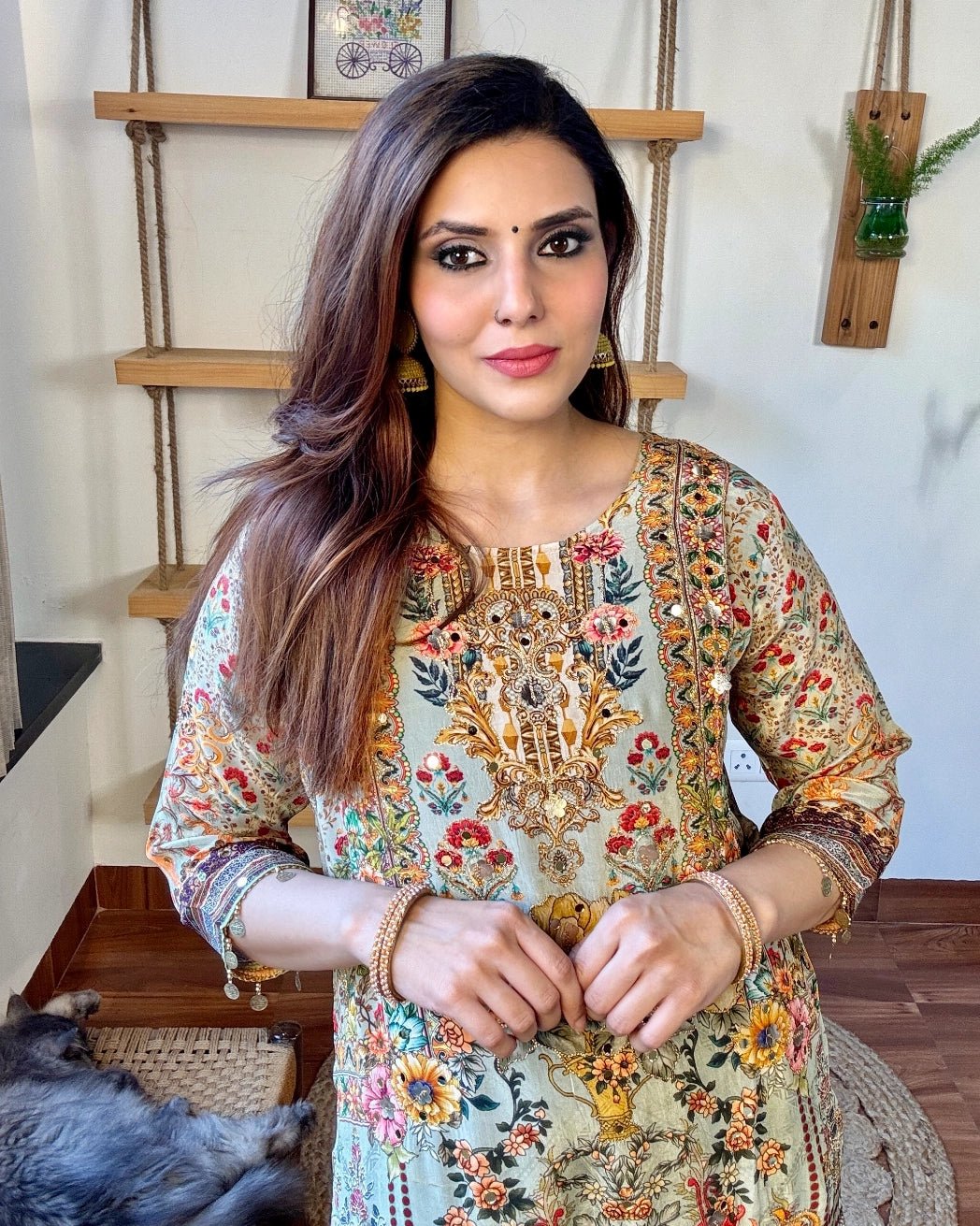 Umaiza Sea Green Crepe Kurta Set - Param Iqbal