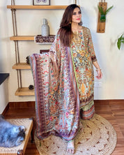 Umaiza Sea Green Crepe Kurta Set - Param Iqbal