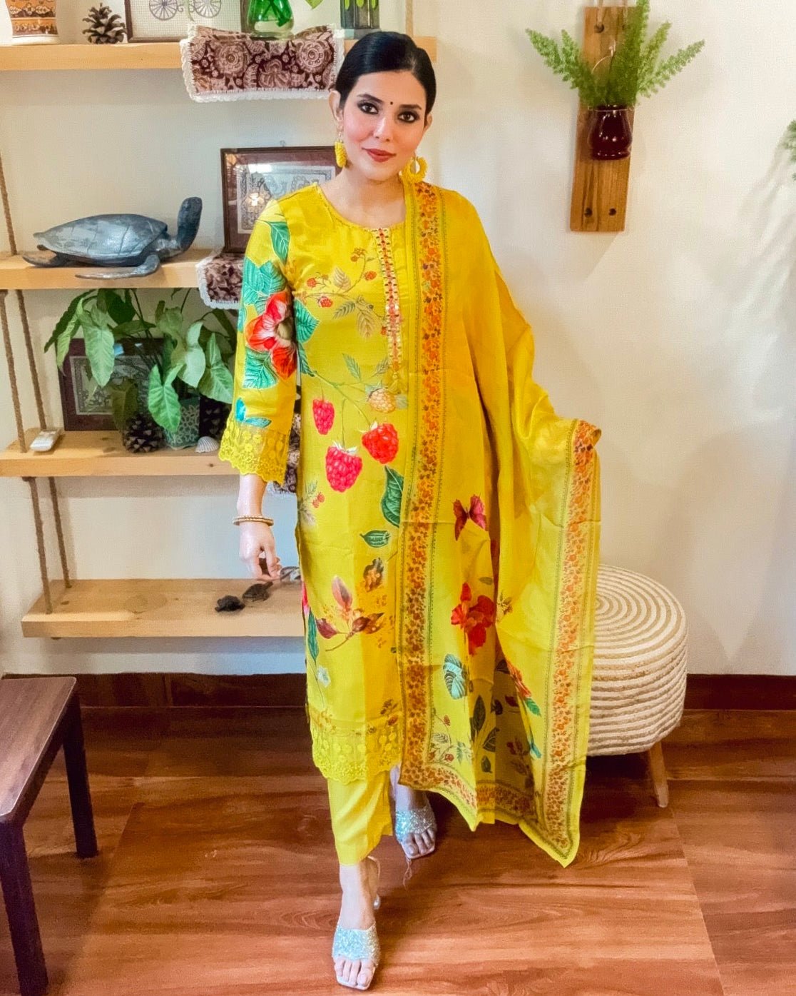 Yasmin Yellow Muslin Kurta Set - Param Iqbal